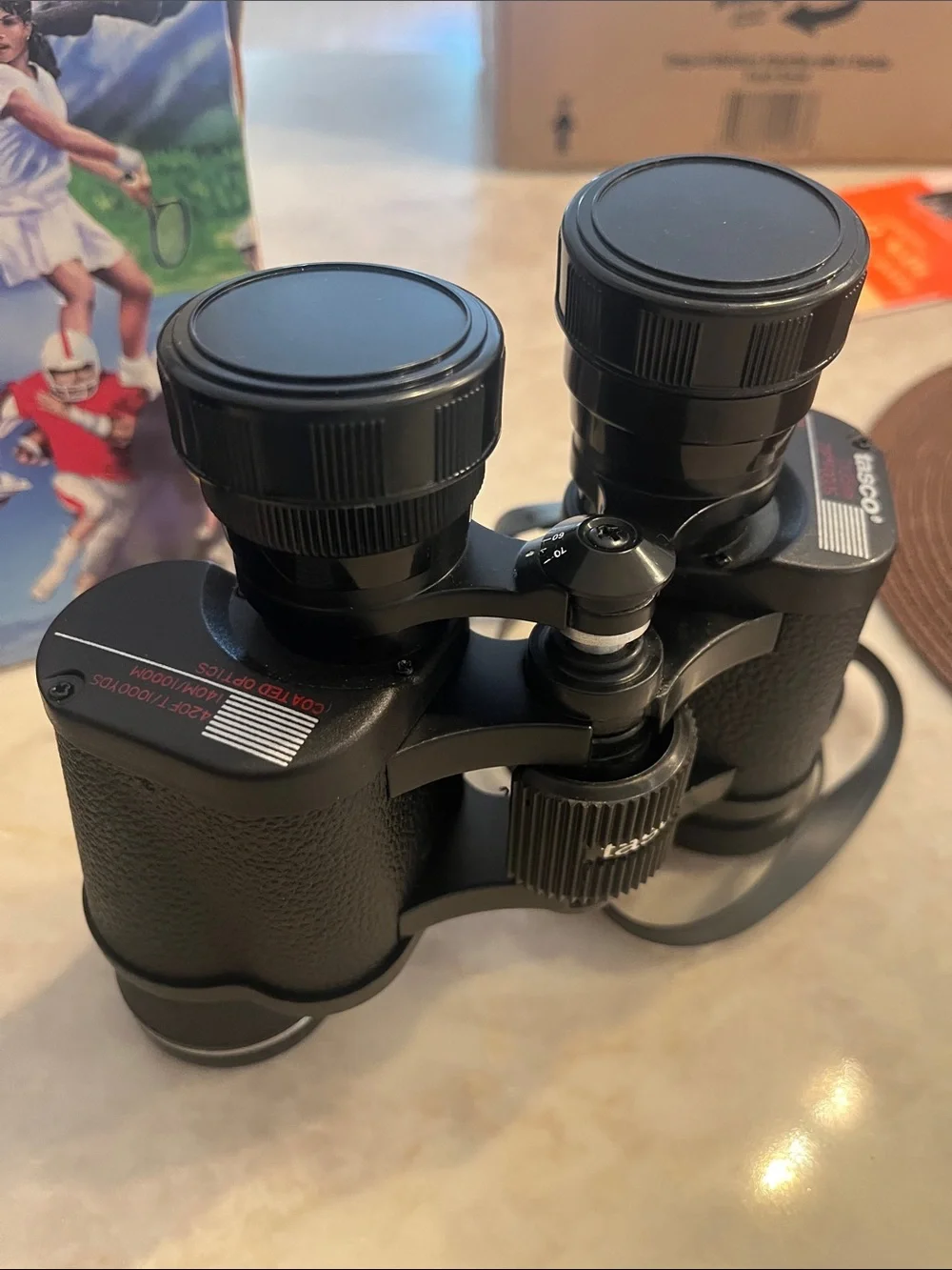 Tasco Black Binoculars with Carry Case - High-Contrast Optics